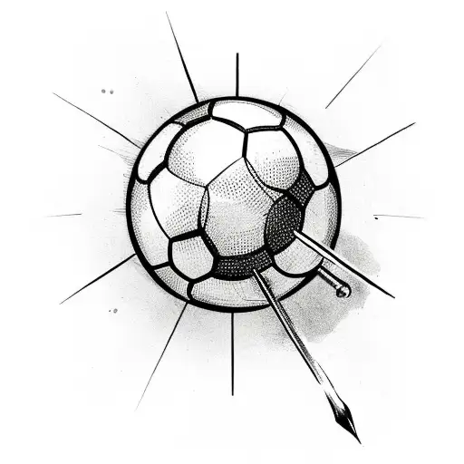 An Arrow Piercing Through A Soccer Ball