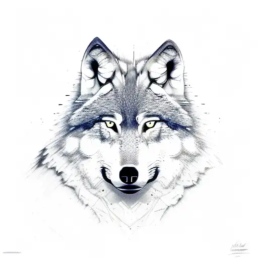 Wolf Face With Shadowing