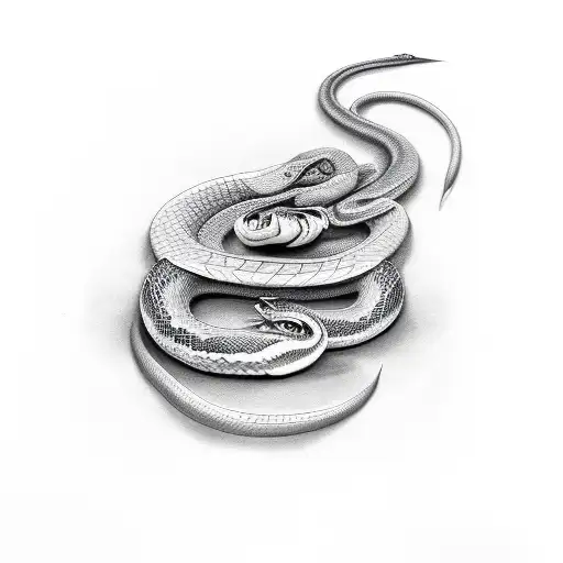 Snake Wraped Around A Dagger