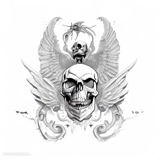 Wing With Skull