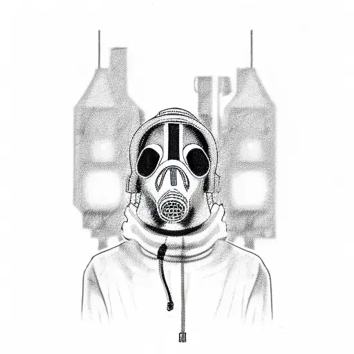 A Dog Wearing A Gas Mask And Standing In A Dark And Mysterious Rave Club