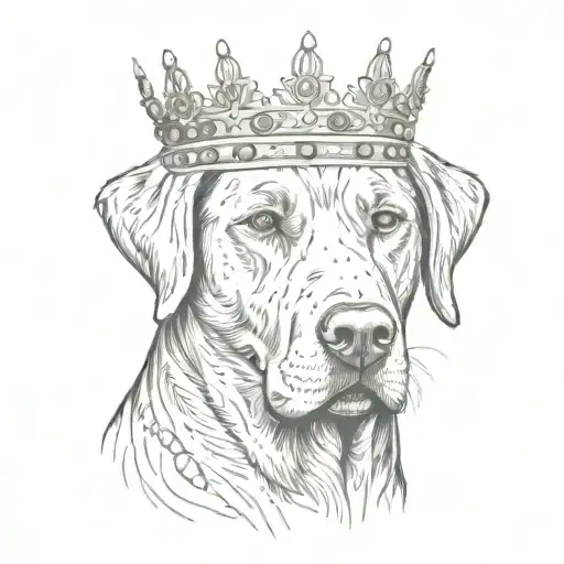 Black Lab With Jeweled Crown