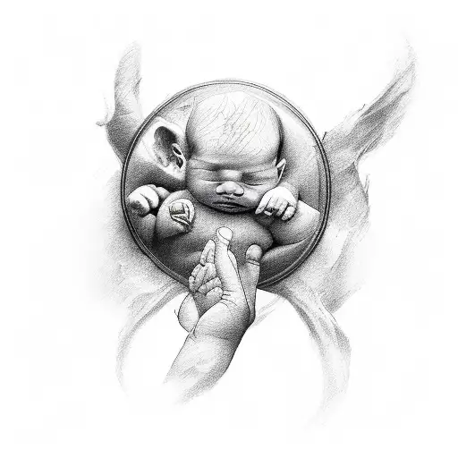 Rising Born Baby From Mom And Dads Hands Dynamic 3D