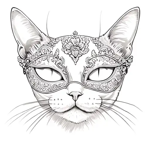 Cat Wearing Masquerade Mask