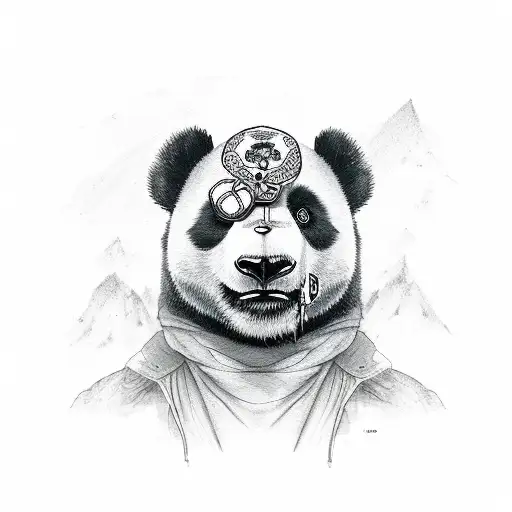 Panda With Ski Mask
