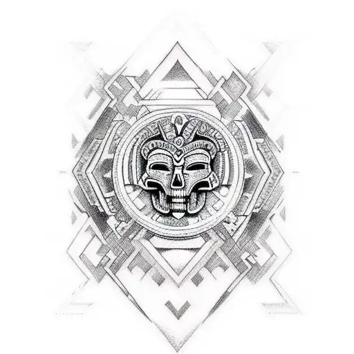 Design A Mystical Tattoo Featuring The Mayan Artifacts And The Holographic Matrix