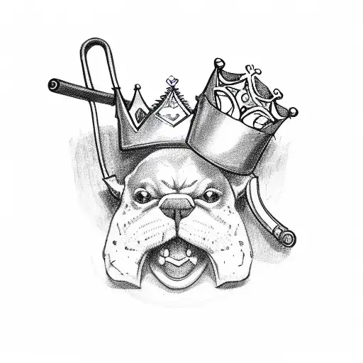 The Letter D With A Crown And Hearts And A Gun