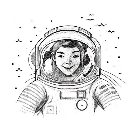 Astronaut Holding Flowers Near Moon