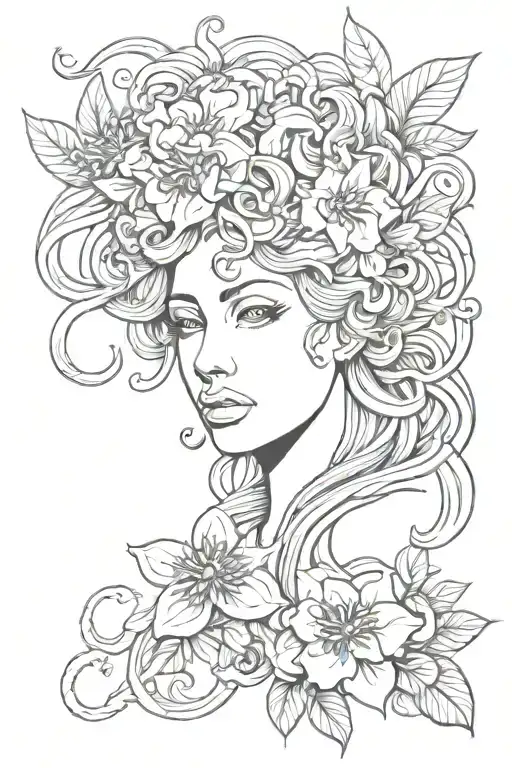 Flowers And Medusa Head