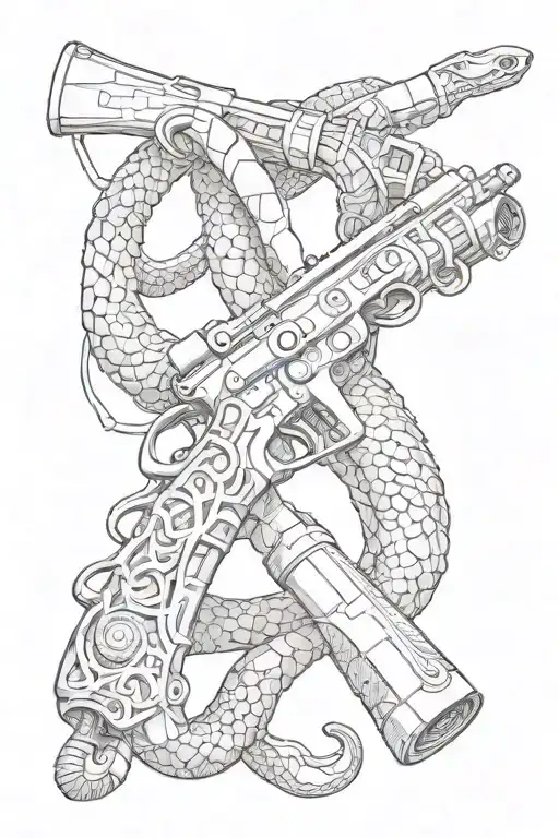 Snake Wrapped Around M1 Garand