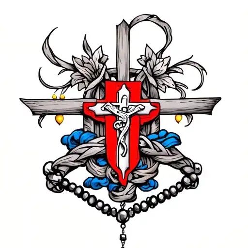 Croatian Grb With Rosary Wrapping Around It