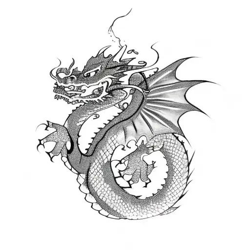 A Dragon And Blossoms