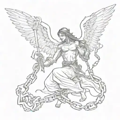 Angel Demon Are Pulling A Chain