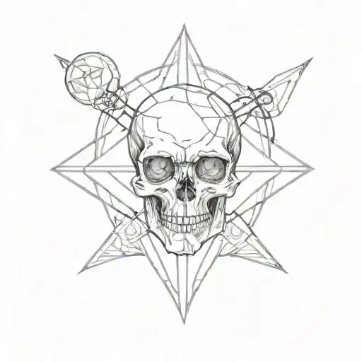 Skull And Moon And Diamond