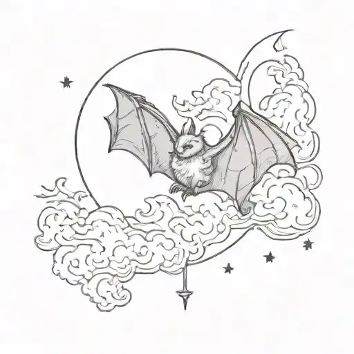 Bat And Clouds And Moon