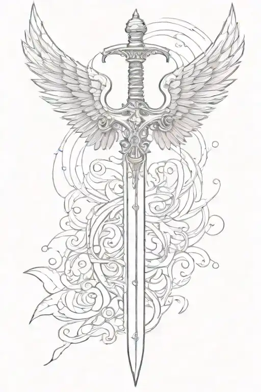Sword With Wings And The Word Freedom On The Blade