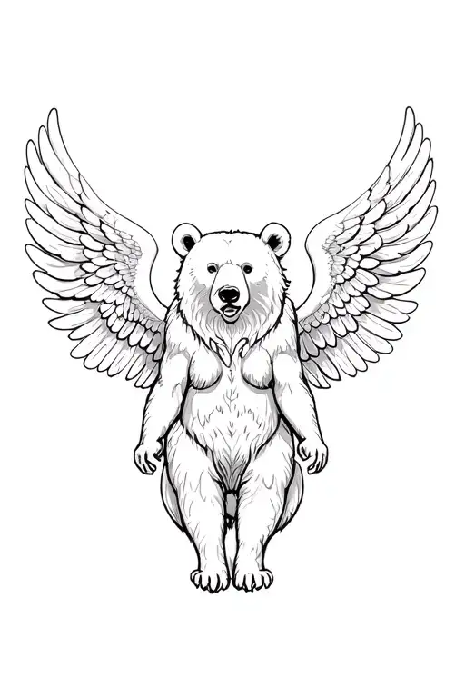 Adult Bear With Angel Wings