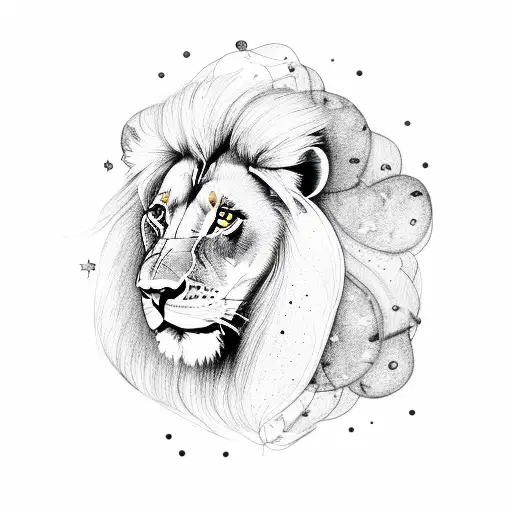 Lion Looking At Constellation Leo