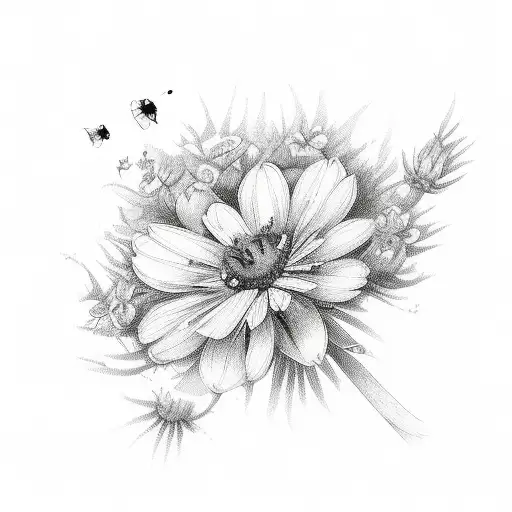 Small Fine Line Bouquet Of Multiple Wild Flower