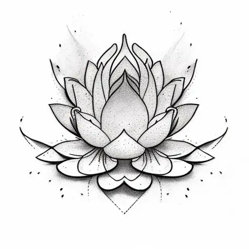 Elegant Feminine Spine Line Thin Tattoo Lotus And Fish