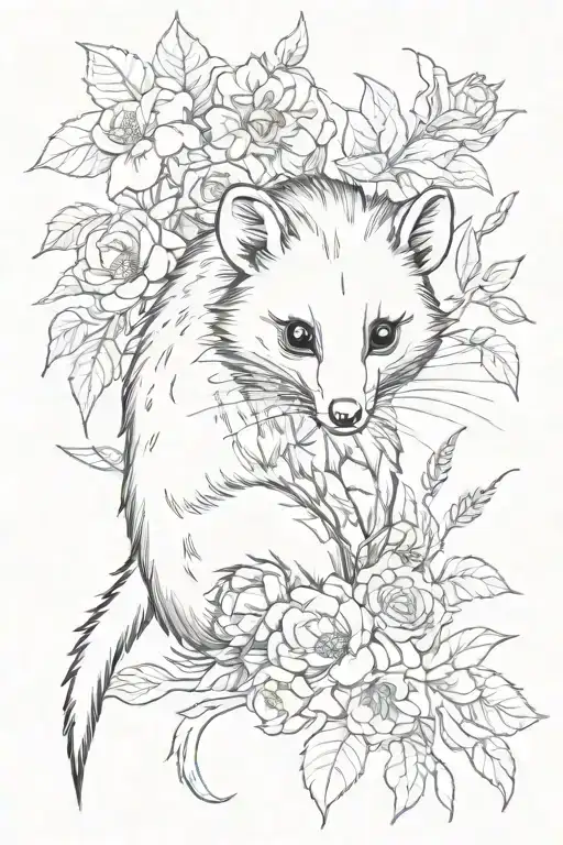 Opossum And Floral