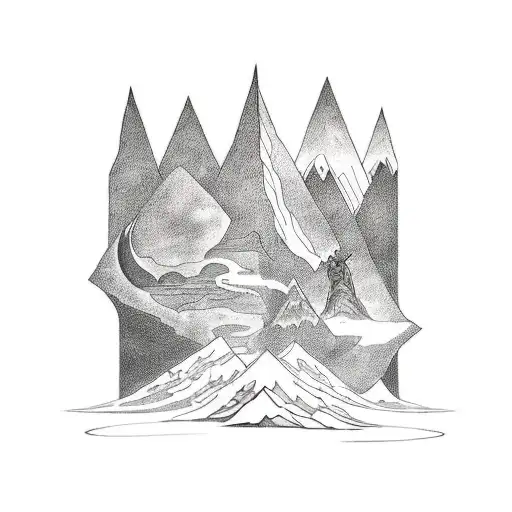 Incorporate Elements From Norse Mythology Into A Tattoo Featuring A Scenic Landscape