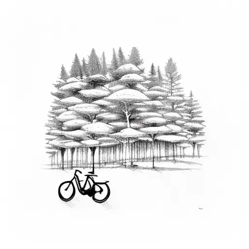 Bicycle And Forest