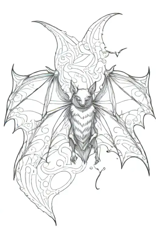 Bat With Wings Spread