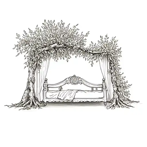 Wedding Bed Carved Into Olive Tree