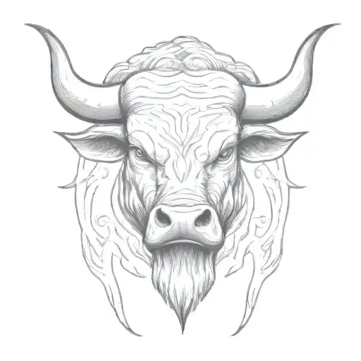 Angry Bull Head Front View