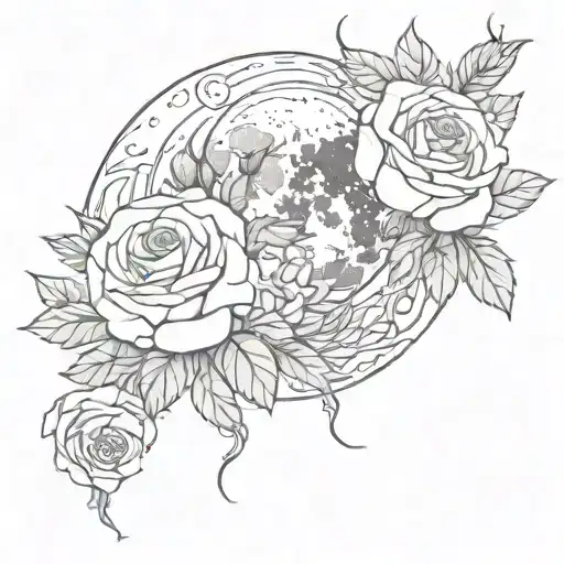 Moon And Roses