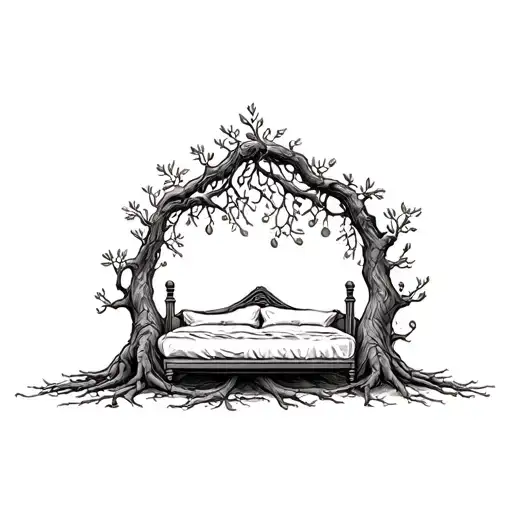 Wedding Bed Carved Inside Olive Tree With Roots
