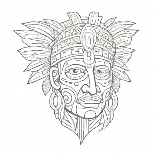 Mexican Face With Aztec