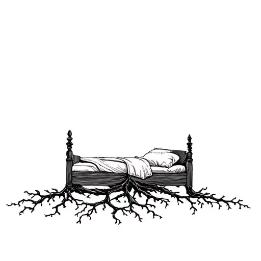 Wedding Bed Inside Olive Tree With Roots