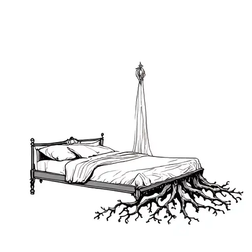 Wedding Bed Inside Olive Tree With Roots