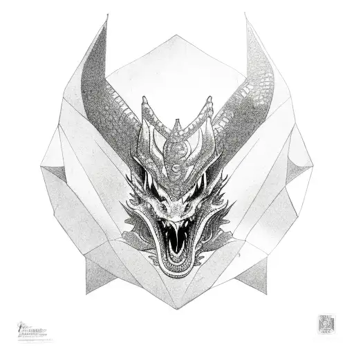 Silhouette Dragons Head With Crown