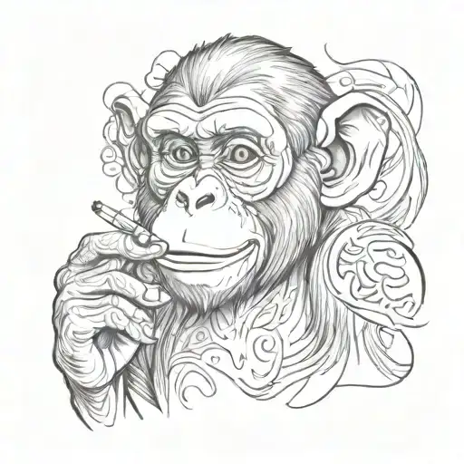 Monkey Smoking A Cigarette
