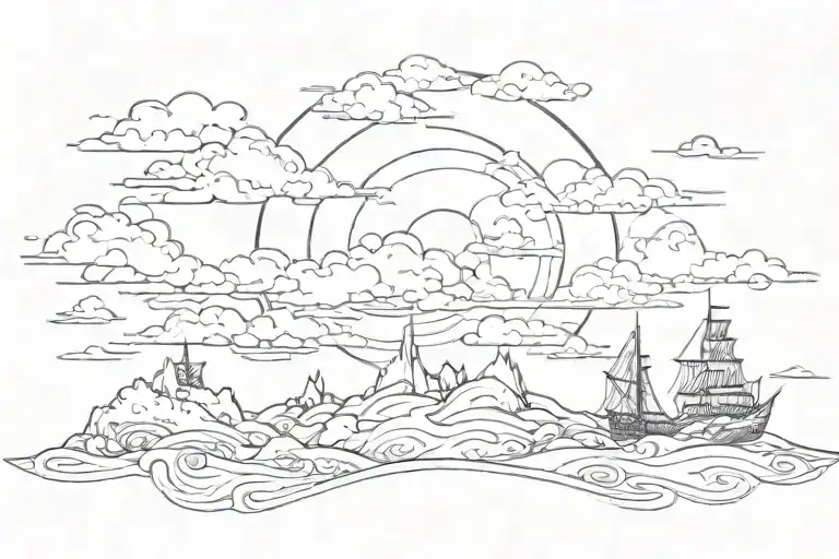 Sky And Ocean Scene