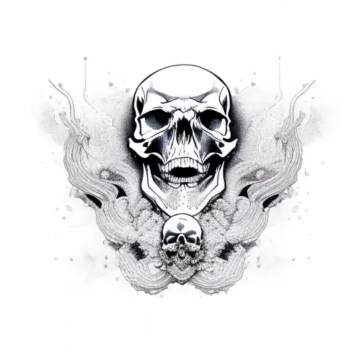 A Skull With Intricate Patterns Inspired By Video Game Graphics