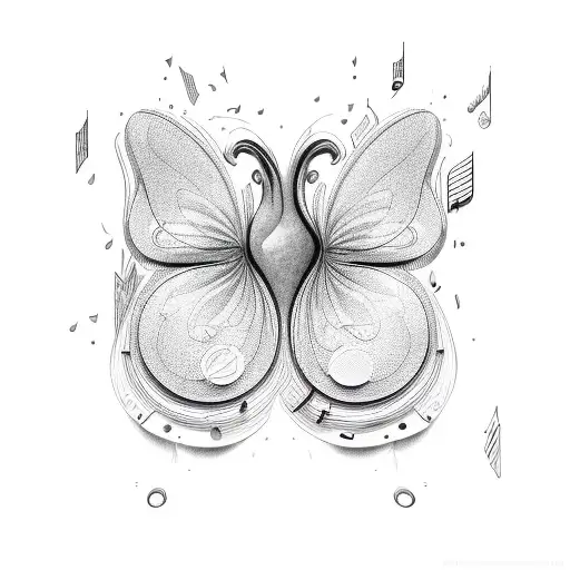 An Open Book With Musical Notes Floating Out And Turning Into Butterflies