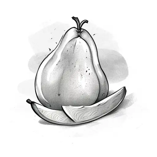 Cute Pear Holding A Sword