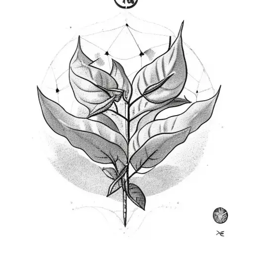 A Coffee Plant Growing Into A Taurus Zodiac Symbol