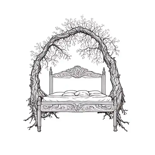 Wedding Bed In Grand Olive Tree With Roots