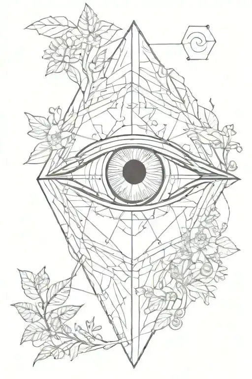 Feminine Eye Inside Geometric Lines And Nature Simple