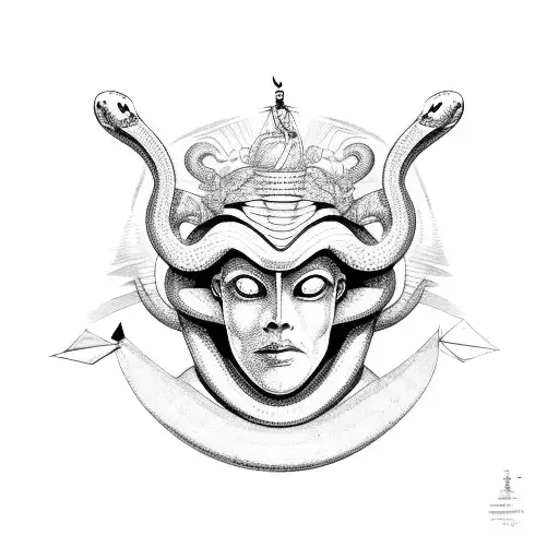 Snake Surrounding The God Osiris