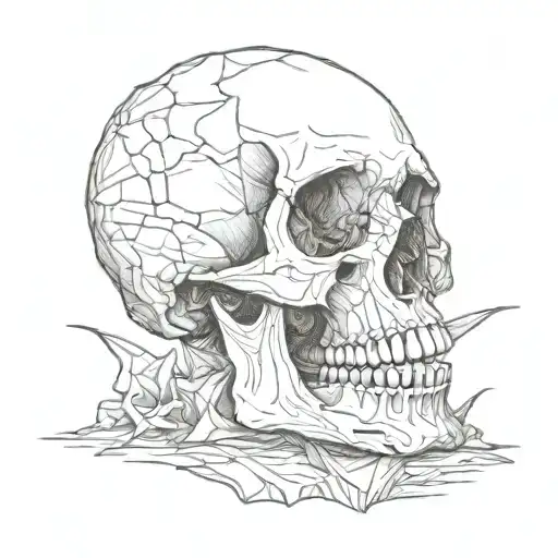 Broken Jaw Skull
