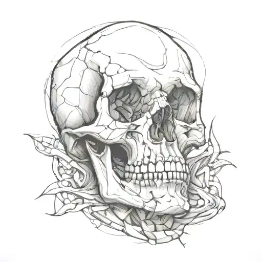 Broken Jaw Skull