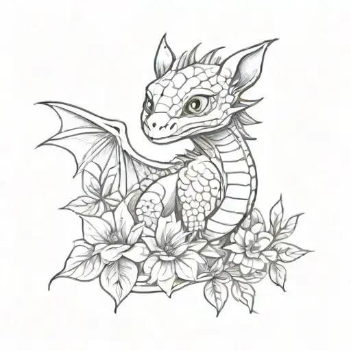 Toothless The Dragon And Flowers
