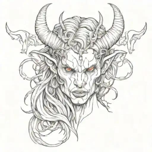 Demon With Horns Holding An Female