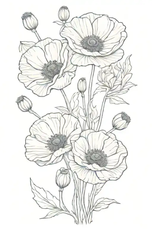 Poppy Flowers Intertwining
